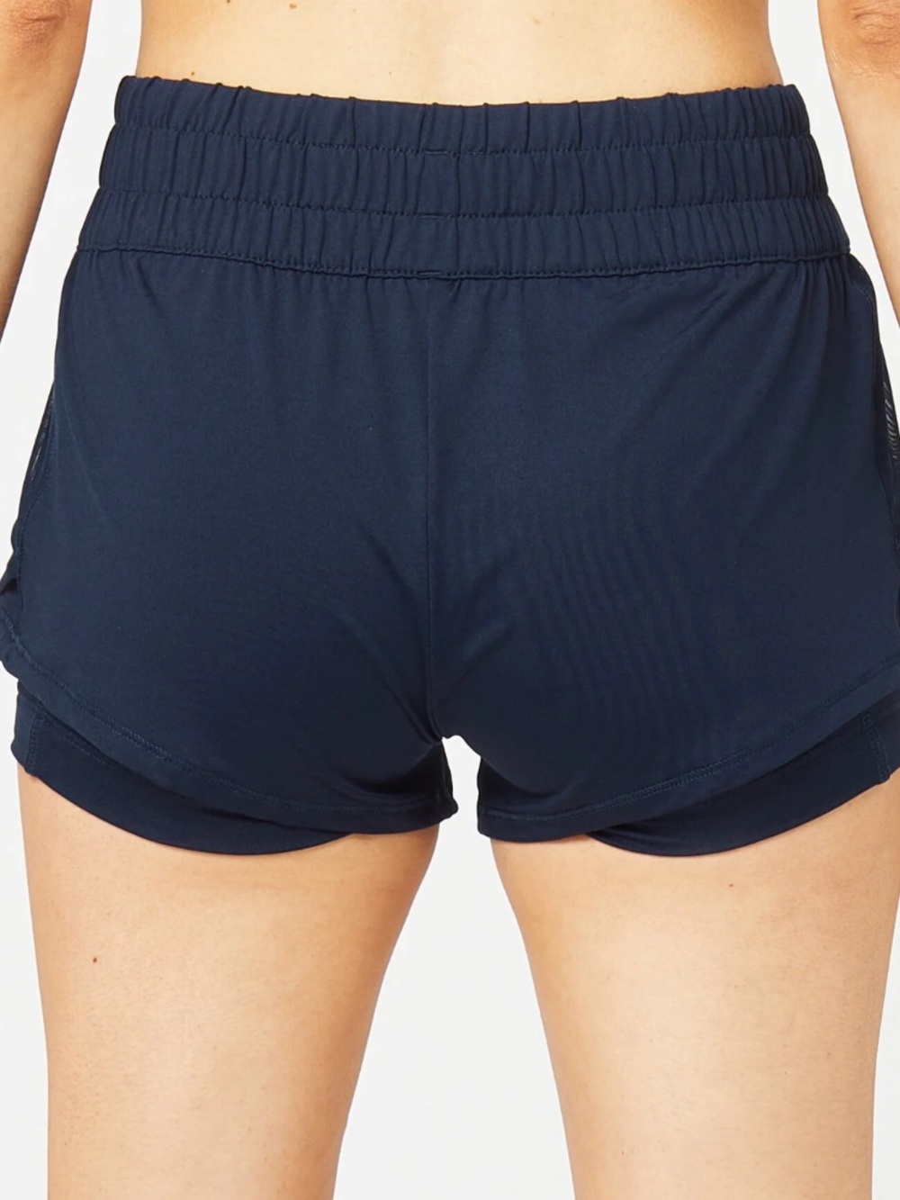 Lucky in Love Sporty Vibe Performance Short Built in Shortie Navy XL FLAWED New